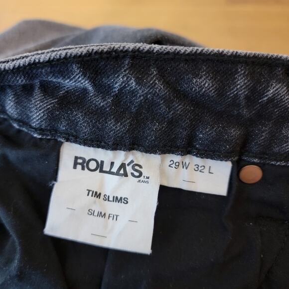 ROLLA’S 29×31 Tim Slims Slim Fit Stretch Jean Slim Taper / Black-Gray Wash - Picture 5 of 15